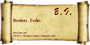 Bodon Iván névjegykártya