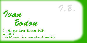 ivan bodon business card